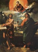 Dosso Dossi The Madonna in the glory with the Holy Juan the Baptist and Juan the Evangelist painting
